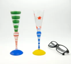 Online Pamono Clown Champagne Flutes by Anne Nilsson for Orrefors, Sweden, 1992, Set of 2