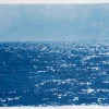Pamono Coastal Blue Cyanotype of Day Time Seascape Nautical Painting Shore, 2020> Minimalist