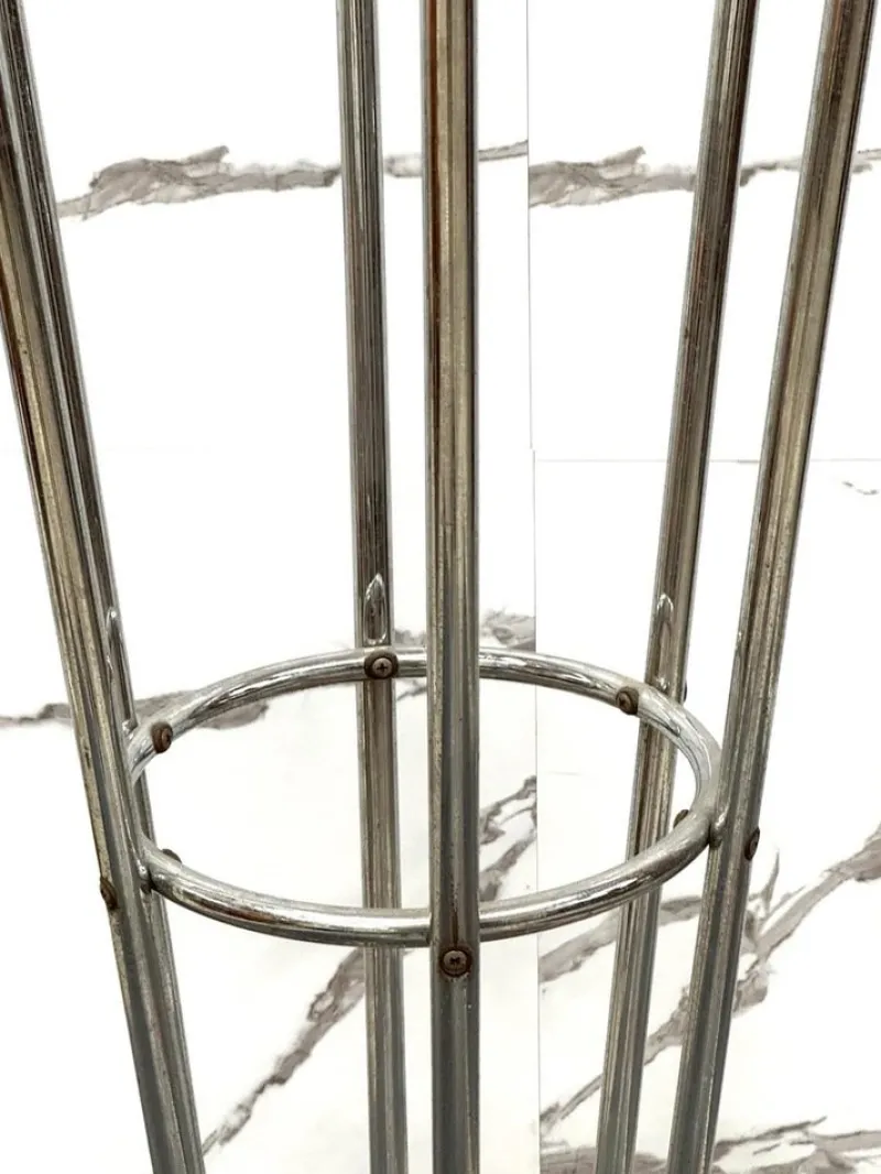 Pamono Coat Rack in Travertine and Steel by Mannelli Brothers, 1970s> Racks, Hooks & Valets