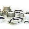 Pamono Cobalt & 24K Gold Porcelain Service from Bidasoa, 1980s, Set of 84> Dinner Plates & Bowls