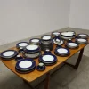 Pamono Cobalt Blue Dinnerware Set from Limoges, 1960s, Set of 68> Dinner Plates & Bowls