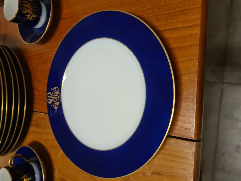 Pamono Cobalt Blue Dinnerware Set from Limoges, 1960s, Set of 68> Dinner Plates & Bowls