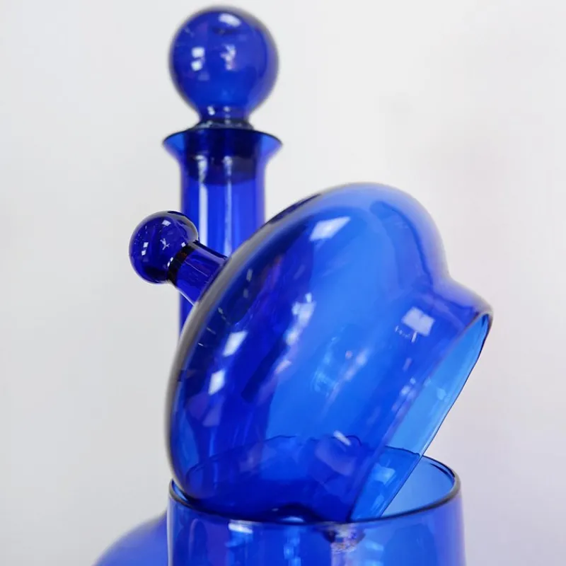 Pamono Cobalt Blue Glass Bottles, Set of 2> Bottles, Carafes & Jugs