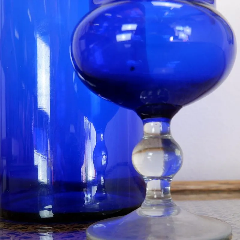 Pamono Cobalt Blue Glass Bottles, Set of 2> Bottles, Carafes & Jugs