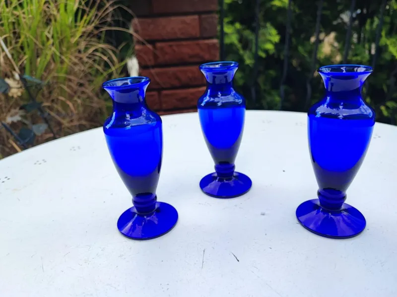 Discount Pamono Cobalt Glass Vase, 1970s, Set of 3