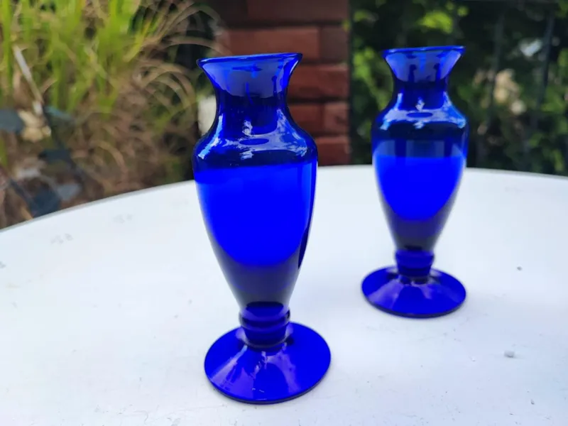 Discount Pamono Cobalt Glass Vase, 1970s, Set of 3