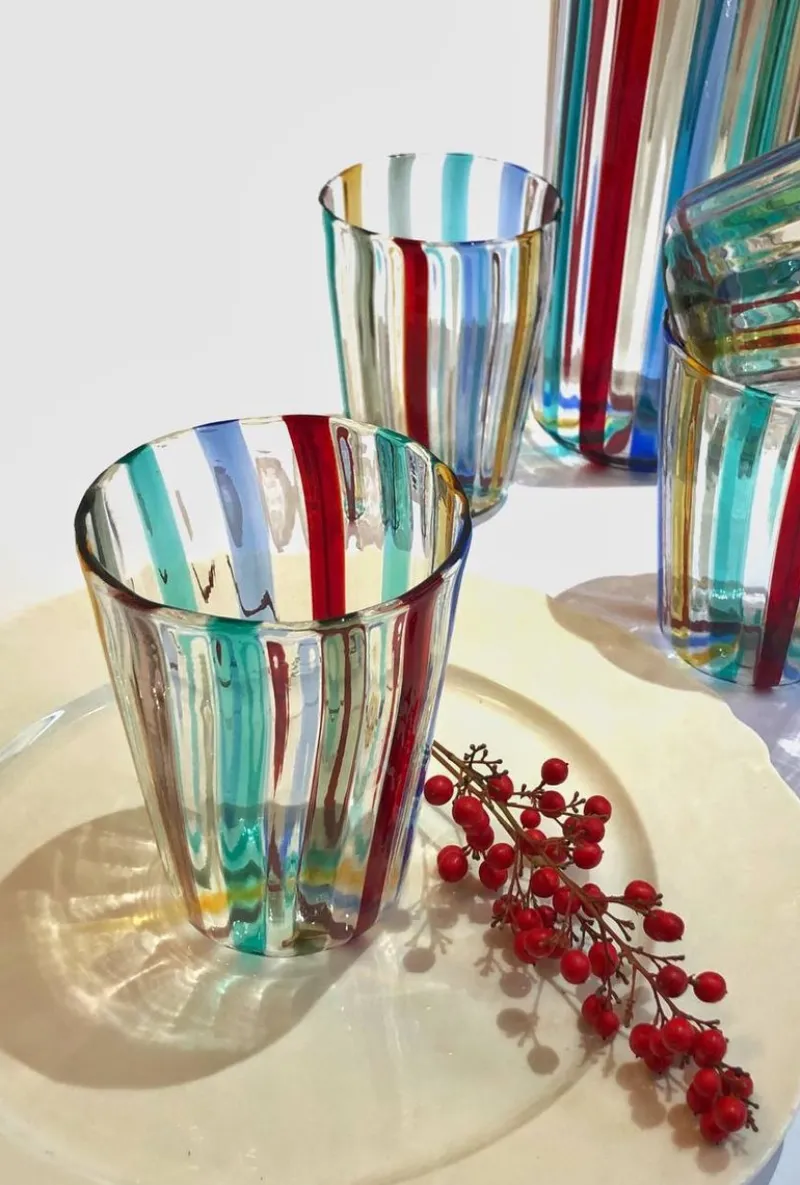 Pamono Cocktail Set in Murano Glass by Mariana Iskra, Set of 2> Tabletop|Glassware