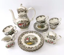 Pamono Coffee and Tea Service Country Life by Myott, 1960, Set of 21> Coffee & Tea Service
