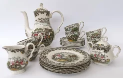 Pamono Coffee and Tea Service Country Life by Myott, 1960, Set of 21><noscript><img width=