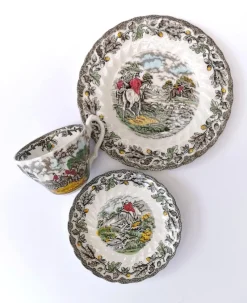 Pamono Coffee and Tea Service Country Life by Myott, 1960, Set of 21><noscript><img width=