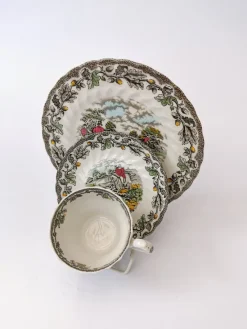 Pamono Coffee and Tea Service Country Life by Myott, 1960, Set of 21><noscript><img width=