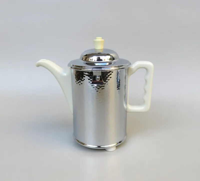 Pamono Coffee Making Set in Chrome-Plated Metal & Porcelain, 1950s, Set of 4> Coffee & Tea Service