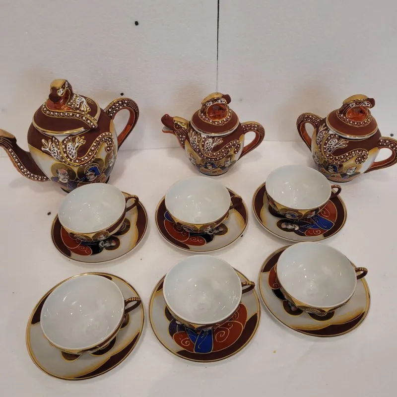 Online Pamono Coffee or Tea Cups in Satsuma Porcelain, 1930s, Set of 15