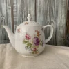 Clearance Pamono Coffee or Tea Pot with Pastel Flower Decor by C.T. Karl Tielsch Altwasser, Germany, 1940s
