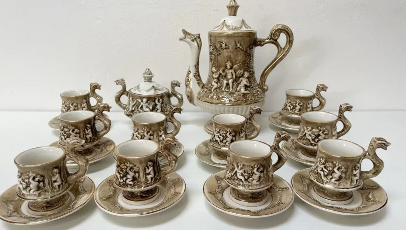 Pamono Coffee Service by R. Capodimonte, 1960s, Set of 12