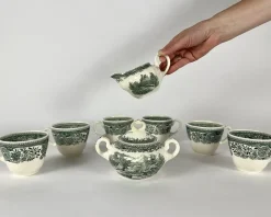 Clearance Pamono Coffee Serving Set in Green Burgenland from Villeroy & Boch, 1980s, Set of 9
