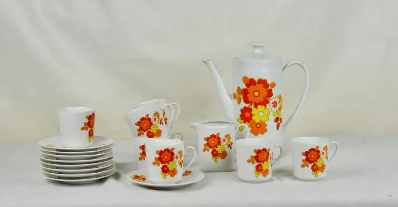 Pamono Coffee Set from Bavaria Seltmann Weiden, 1960s, Set of 17> Coffee & Tea Service