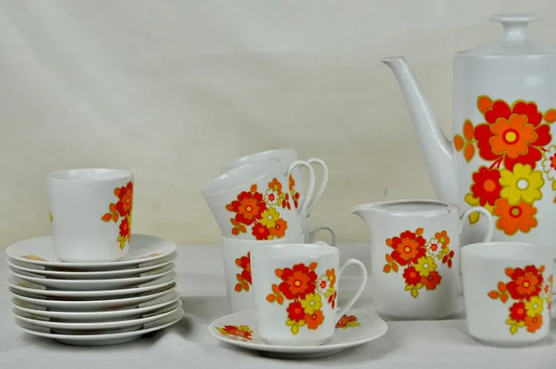 Pamono Coffee Set from Bavaria Seltmann Weiden, 1960s, Set of 17> Coffee & Tea Service