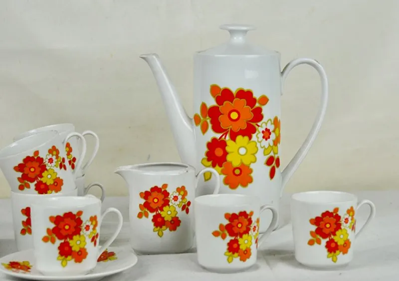 Pamono Coffee Set from Bavaria Seltmann Weiden, 1960s, Set of 17> Coffee & Tea Service