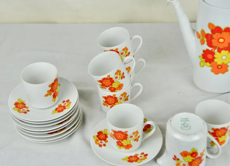 Pamono Coffee Set from Bavaria Seltmann Weiden, 1960s, Set of 17> Coffee & Tea Service