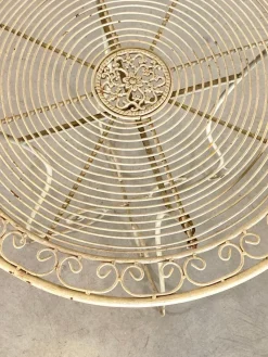 Pamono Coffee Table and Wrought Iron Folding Garden Chairs, 1960s, Set of 5><noscript><img width=