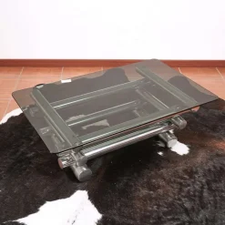 Outlet Pamono Coffee Table in Glass and Chrome Metal, 1970s