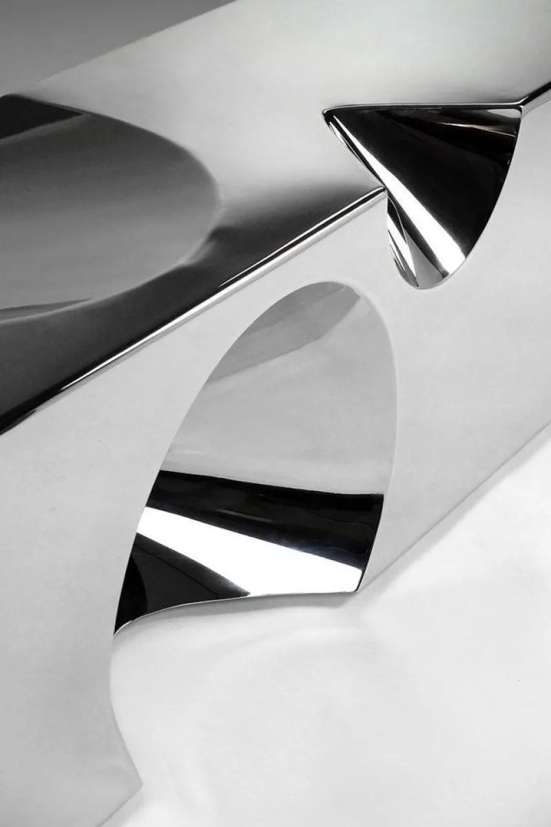 Pamono Coffee Table in Mirror Polished Stainless Steel by Barberini & Gunnell> Tables