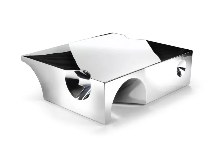 Pamono Coffee Table in Mirror Polished Stainless Steel by Barberini & Gunnell> Tables