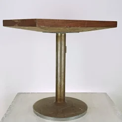 Pamono Coffee Table with Heavy Metal Base and Teak Wood Top, 1970s><noscript><img width=