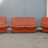 Hot Pamono Cognac Leather Gabbiano Sofa & 2 Chairs from Lev&Lev, 1980s, Set of 3