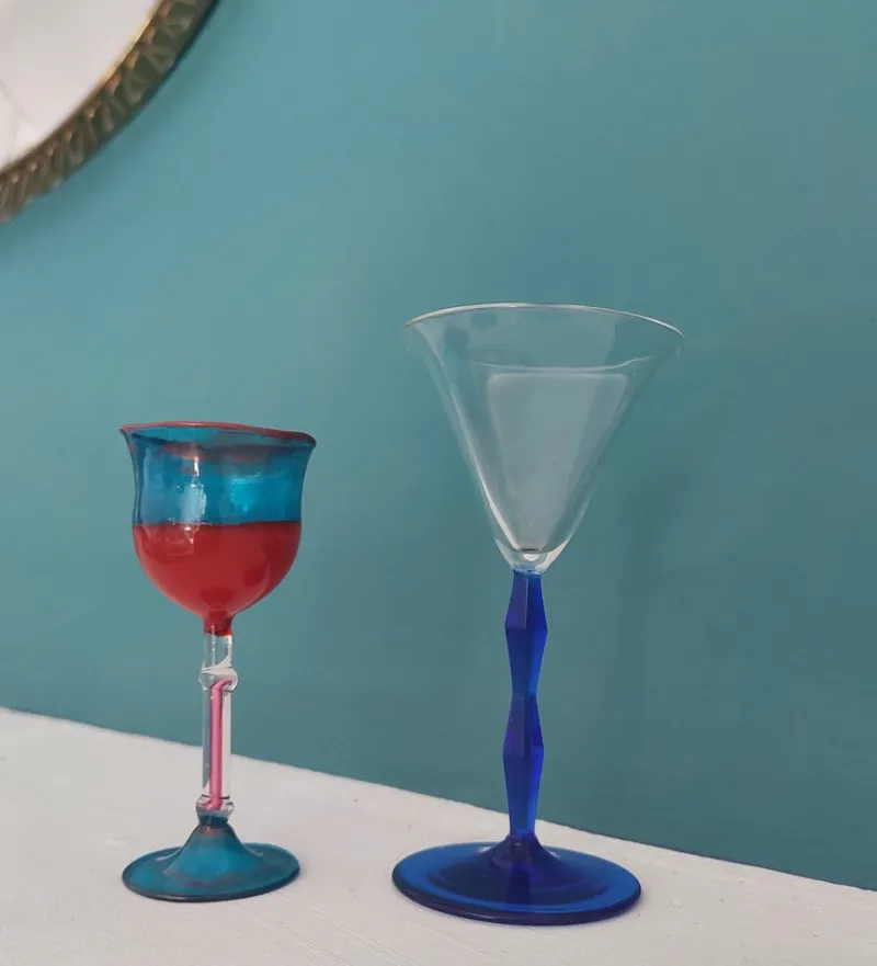 Pamono Collector's Glasses attributed to Joseph Hoffman and Venini, 1920s, Set of 2> Glassware