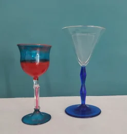 Pamono Collector's Glasses attributed to Joseph Hoffman and Venini, 1920s, Set of 2><noscript><img width=