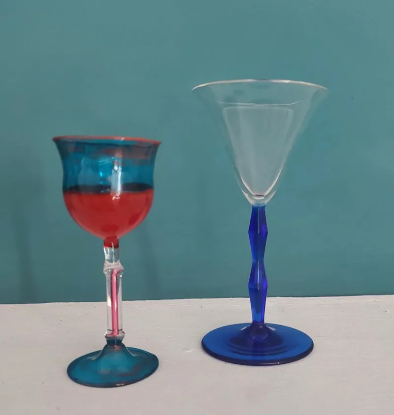 Pamono Collector's Glasses attributed to Joseph Hoffman and Venini, 1920s, Set of 2> Glassware