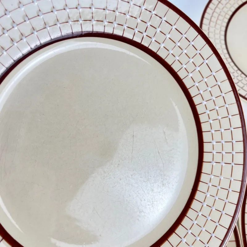 Pamono Colmar Dinner Plates from Longchamp, 1930s, Set of 4> Dinner Plates & Bowls