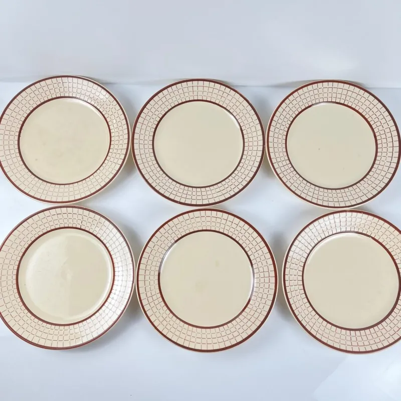 Pamono Colmar Dinner Plates from Longchamp, 1930s, Set of 6> Dinner Plates & Bowls