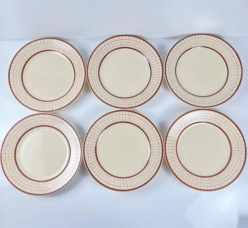 Pamono Colmar Dinner Plates from Longchamp, 1930s, Set of 6> Dinner Plates & Bowls