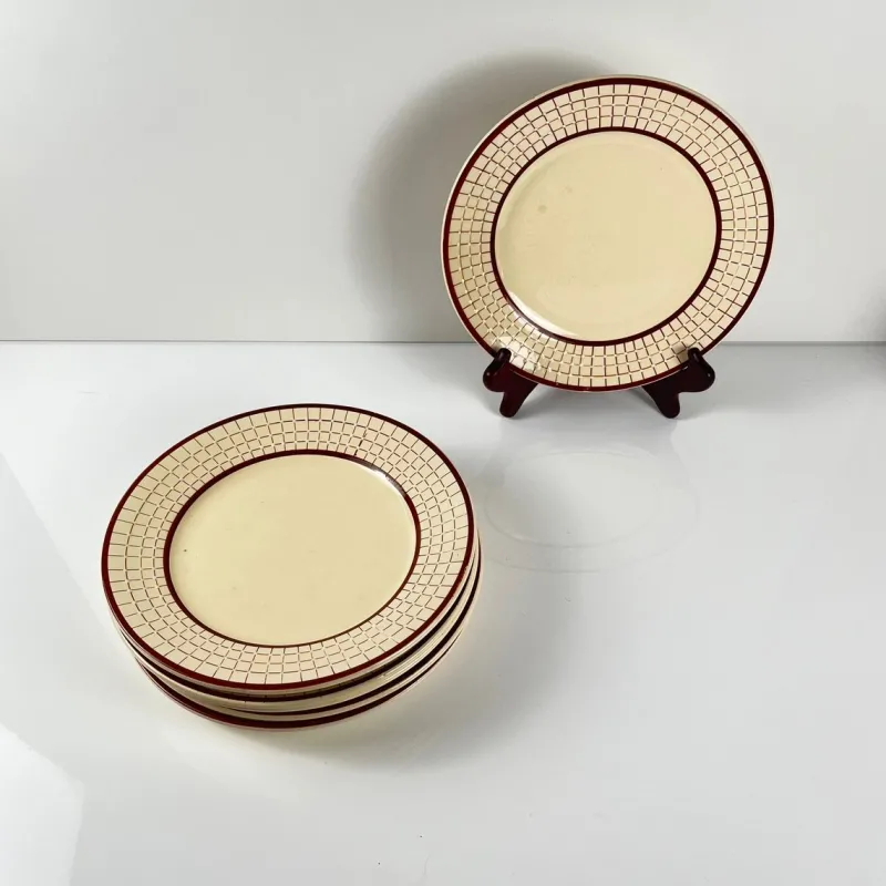 Pamono Colmar Dinner Plates from Longchamp, 1930s, Set of 6> Dinner Plates & Bowls