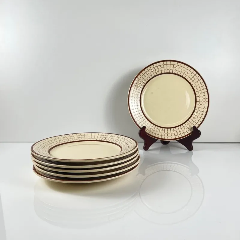 Pamono Colmar Dinner Plates from Longchamp, 1930s, Set of 6> Dinner Plates & Bowls