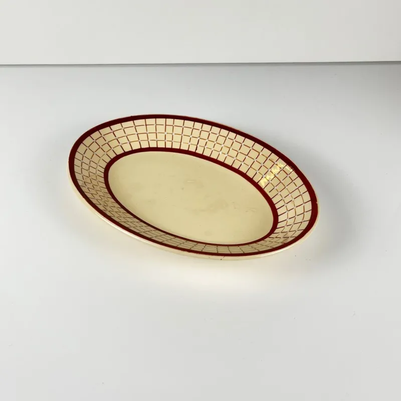 Pamono Colmar Trays with Geometric Patterns from Longchamp, 1930s, Set of 2> Serving Dishes