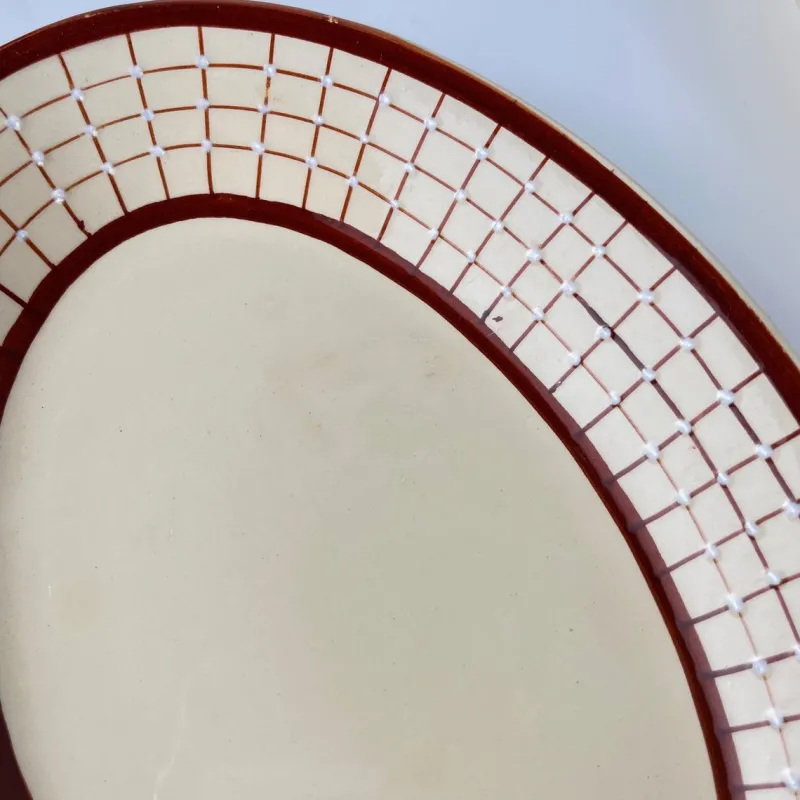 Pamono Colmar Trays with Geometric Patterns from Longchamp, 1930s, Set of 2> Serving Dishes