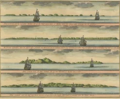 Pamono Colored Antique Print of the Islands of Marken, New Ireland and Other Islands, 1726><noscript><img width=