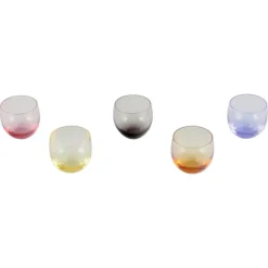 Hot Pamono Colored Water Glasses by Moser for Karlsbad, Czech Republic, 1940s, Set of 5