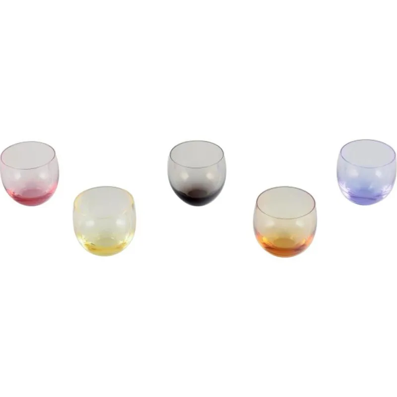 Hot Pamono Colored Water Glasses by Moser for Karlsbad, Czech Republic, 1940s, Set of 5