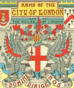 Outlet Pamono Colourful Map of the History of London, 1970s