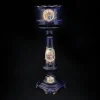 Clearance Pamono Column and Vase in Gold Cobalt Blue Ceramic and Decals, 1920s, Set of 2