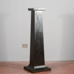 Pamono Column in Ebonized Wood Engraved on the Front, Italy, 1920> Pedestals And Columns