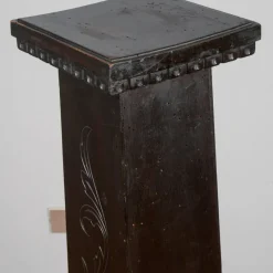 Pamono Column in Ebonized Wood Engraved on the Front, Italy, 1920><noscript><img width=