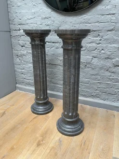 Pamono Columns in Black Belgian Fossil Marble, Set of 2><noscript><img width=