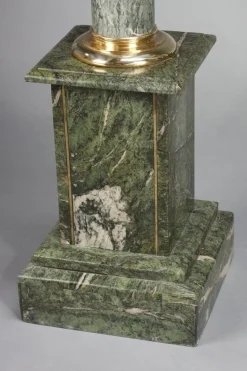 Pamono Columns in Green Estours Marble and Light Green Base, 1900, Set of 2><noscript><img width=