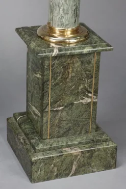 Pamono Columns in Green Estours Marble and Light Green Base, 1900, Set of 2><noscript><img width=